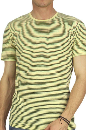 Minimum ανδρικό ριγέ t-shirt Oxley pale banana