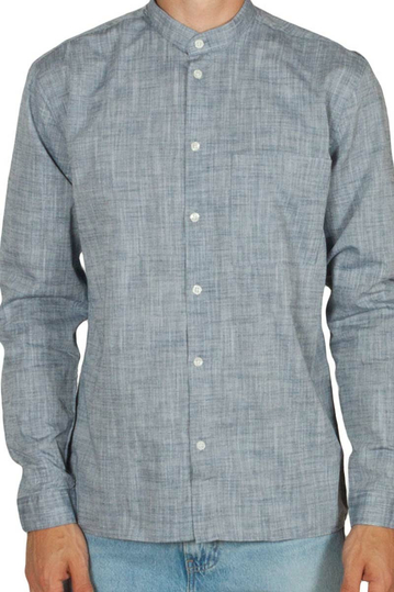 Minimum Ishak ανδρικό Μάο πουκάμισο navy μελανζέ