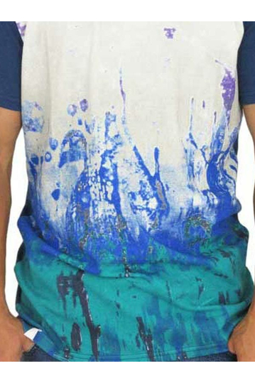 Humor ανδρικό T-shirt Karlzon μπλε με πριντ μπροστά