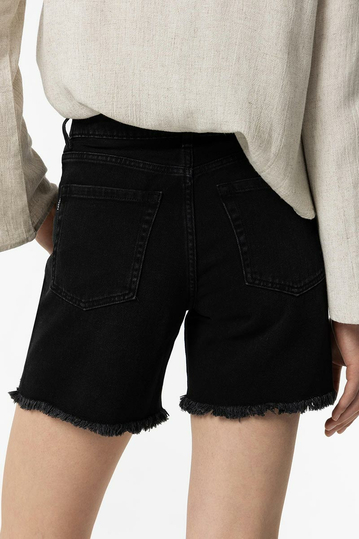 Tiffosi High Waist Denim Shorts Black