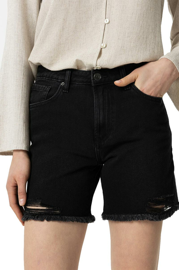Tiffosi High Waist Denim Shorts Black