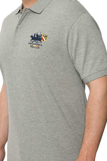 Ανδρική πόλο μπλούζα γκρι μελανζέ Insane plus