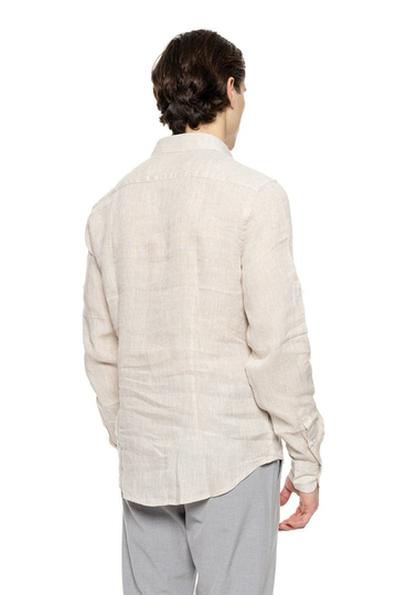 Smart Fashion λινό πουκάμισο μπεζ