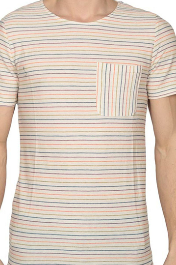 Anerkjendt Mason ριγέ t-shirt εκρού με τσεπάκι