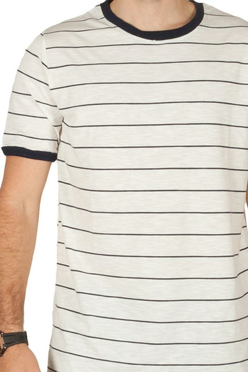 Anerkjendt Ove ανδρικό ριγέ t-shirt λευκό-navy