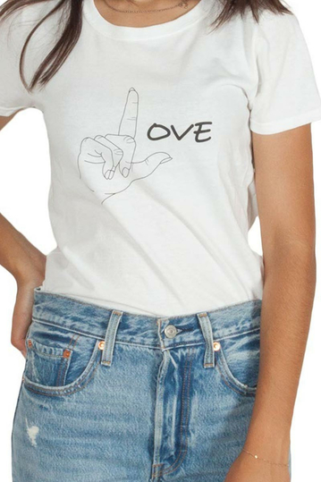 Daisy Street t-shirt with Love slogan print white