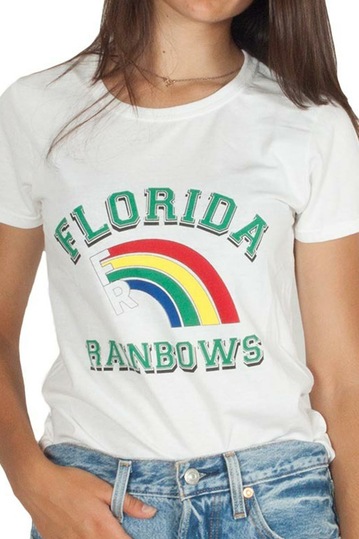 Daisy Street Florida rainbows t-shirt white