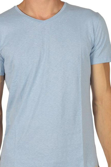 French Kick ανδρικό t-shirt Vee γαλάζιο