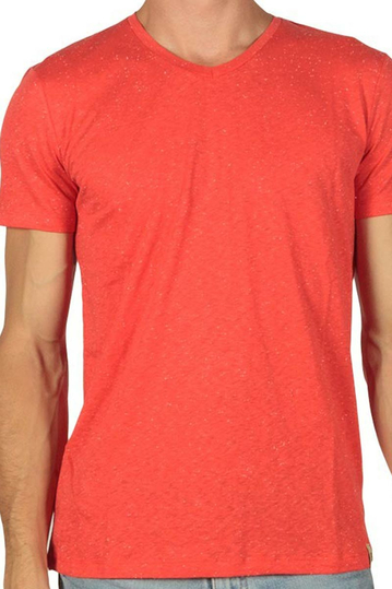 French Kick ανδρικό t-shirt Vee έντονο κοραλί