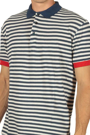 French Kick ανδρικό ριγέ πόλο Marine navy