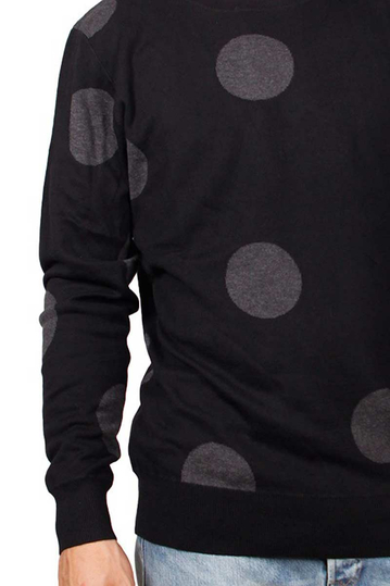 Globe Omeo πουλόβερ μαύρο με ζακάρ βούλες