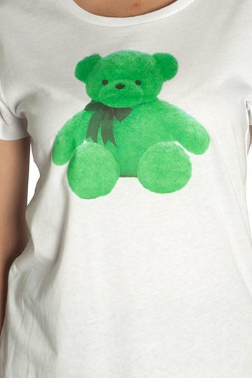 Cotton t-shirt teddy white