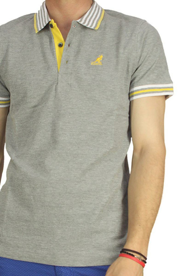 Kangol polo μπλουζάκι Bayne γκρι μελανζέ
