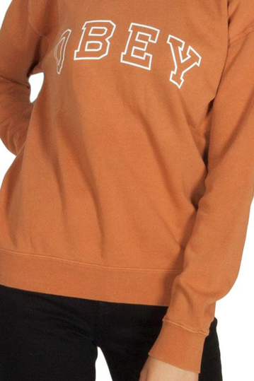 Obey Core Varsity Arched women's sweatshirt light brown