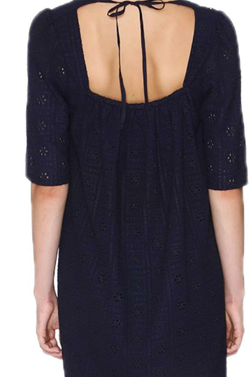 Pepaloves mini dress navy with open back