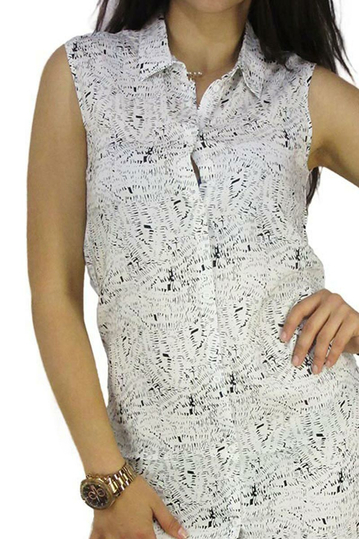 Soft Rebels αμάνικο σεμιζιέ φόρεμα Lara λευκό με πριντ