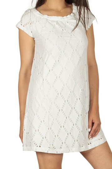 Soft Rebels Side mini φόρεμα δαντέλα λευκό