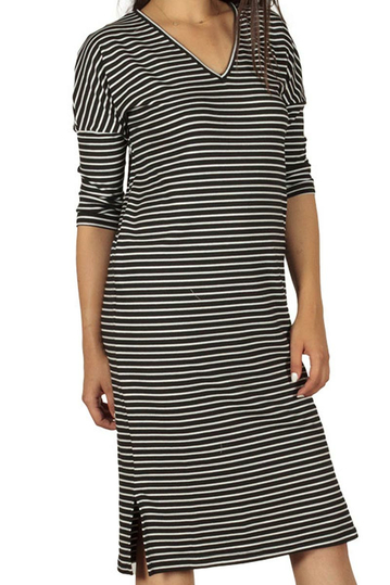 Soft Rebels Think midi φόρεμα ριγέ μαύρο