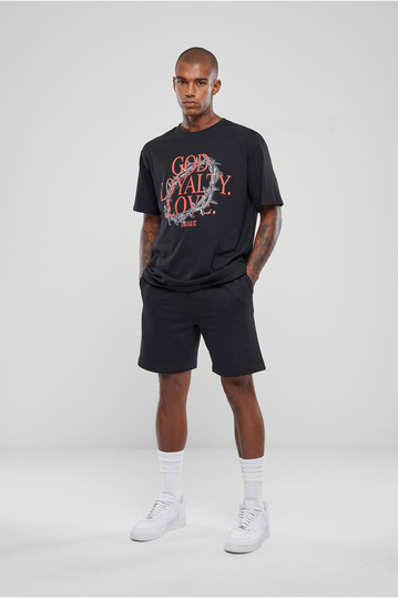 Upscale Studios God Loyalty Love Oversize T-shirt Black