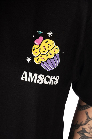American Socks Unisex T-shirt Cupcake Black