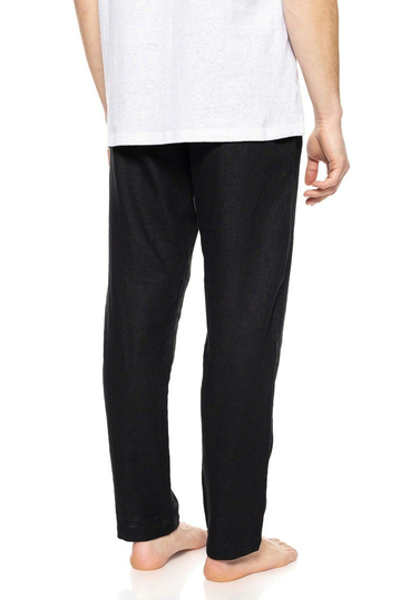 Biston λινό παντελόνι μαύρο