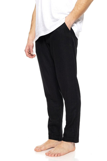 Biston λινό παντελόνι μαύρο