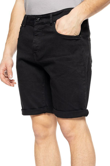 Biston denim βερμούδα μαύρη