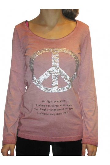 Women's long sleeve peace sign t-shirt