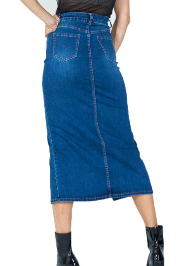 Classic Denim Midi Skirt