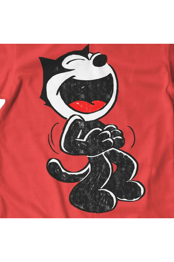 Hand Drawn Felix The Cat T-Shirt Red