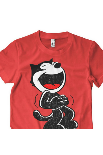 Hand Drawn Felix The Cat T-Shirt Red