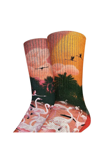 Good Luck Sock Men's Socks Flamingos In The Sunset