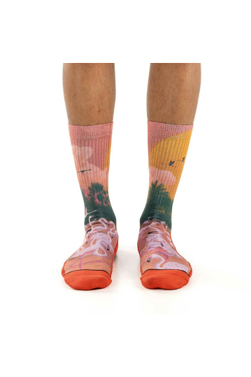 Good Luck Sock Men's Socks Flamingos In The Sunset