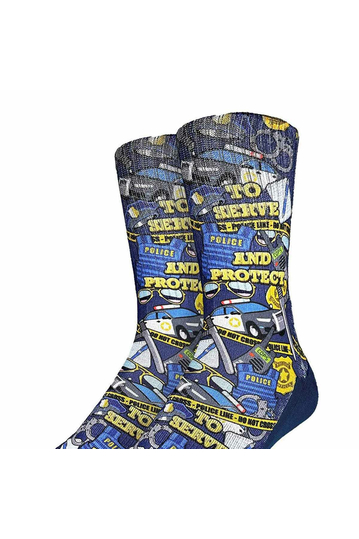 Good Luck Sock Men's Socks Police To Serve and Protect