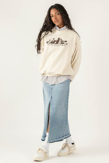 Kaotiko Cat Family Sweatshirt Bone