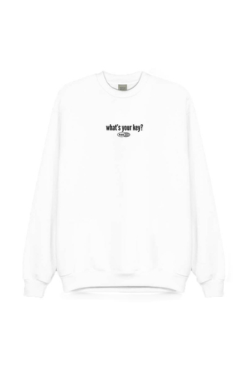 Kaotiko What's Your Key Organic Cotton Sweatshirt White