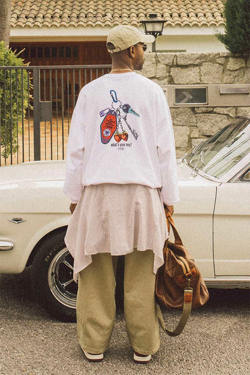 Kaotiko What's Your Key Organic Cotton Sweatshirt White