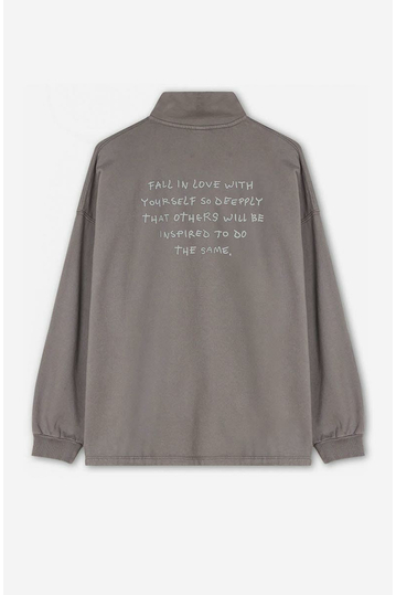 Kaotiko Washed Zip Boy Urban Threesome Gray Sweatshirt