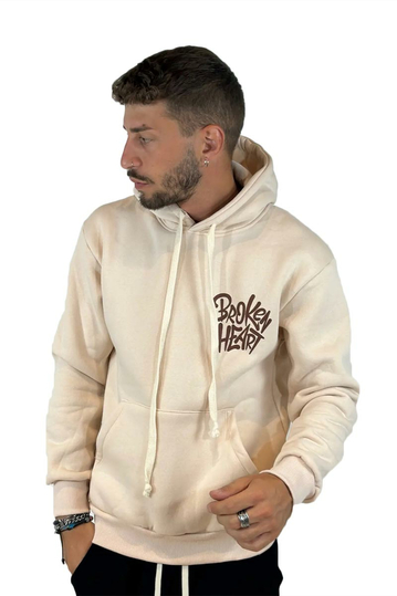 Teddy Bear Broken Heart Φούτερ με Κουκούλα μπεζ