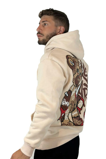 Teddy Bear Broken Heart Φούτερ με Κουκούλα μπεζ