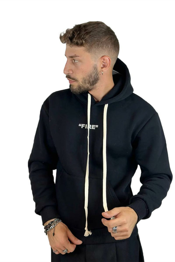 Teddy Bear Fire Φούτερ με Κουκούλα μαύρο