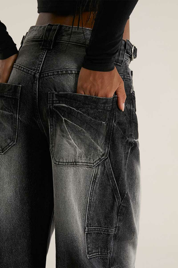 Alcott Carpenter Balloon Jeans Black