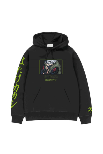 Cotton Division Unisex Hoodie Naruto - Kakashi Attack Black