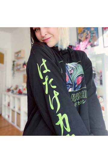 Cotton Division Unisex Hoodie Naruto - Kakashi Attack Black