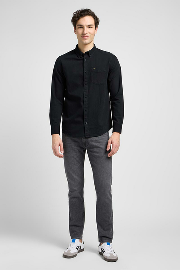 Lee Ανδρικό Τζιν Πουκάμισο Μαύρο Button Down