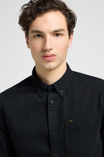 Lee Ανδρικό Τζιν Πουκάμισο Μαύρο Button Down