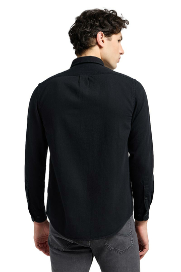 Lee Ανδρικό Τζιν Πουκάμισο Μαύρο Button Down
