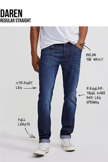 Lee Ανδρικό Jeans Daren Zip Fly Low Stretch in Rinse