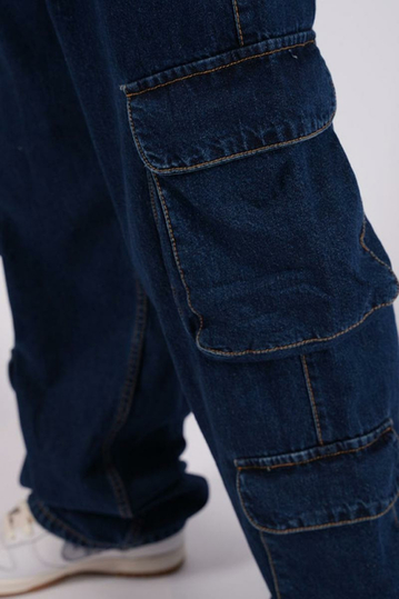 Multi Pocket Jeans Dark Blue Denim