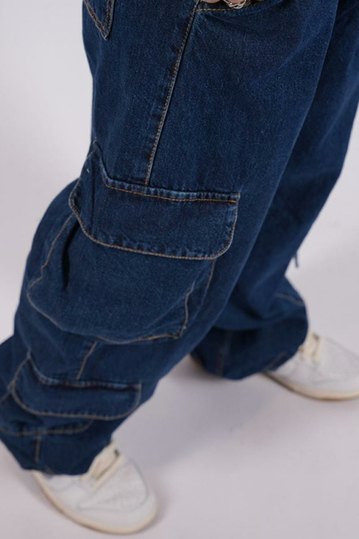 Multi Pocket Jeans Dark Blue Denim